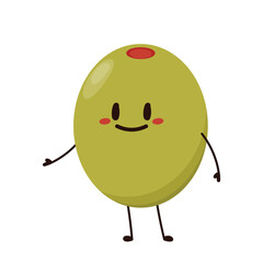 Olive character design. Olive on white background. Olive mascot.