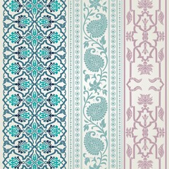 wedding card design, traditional paisley floral pattern , royal India	