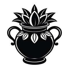 pot silhouette vector art.