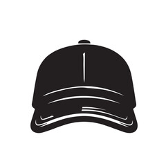 Man's cap silhouette. Baseball cap vector design. Cap illustration.