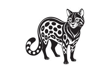 Ocelot  silhouette vector illustration, Ocelot  silhouette vector, Ocelot  silhouette PNG , Ocelot  silhouette