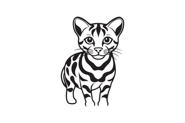 Ocelot  silhouette vector illustration, Ocelot  silhouette vector, Ocelot  silhouette PNG , Ocelot  silhouette