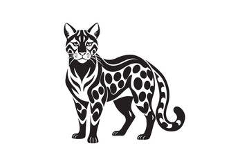 Ocelot  silhouette vector illustration, Ocelot  silhouette vector, Ocelot  silhouette PNG , Ocelot  silhouette