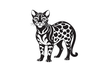 Ocelot  silhouette vector illustration, Ocelot  silhouette vector, Ocelot  silhouette PNG , Ocelot  silhouette