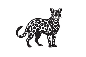 Ocelot  silhouette vector illustration, Ocelot  silhouette vector, Ocelot  silhouette PNG , Ocelot  silhouette