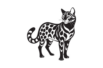 Ocelot  silhouette vector illustration, Ocelot  silhouette vector, Ocelot  silhouette PNG , Ocelot  silhouette