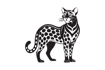 Ocelot  silhouette vector illustration, Ocelot  silhouette vector, Ocelot  silhouette PNG , Ocelot  silhouette