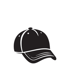 Naklejka premium Man's cap silhouette. Baseball cap vector design. Cap illustration.