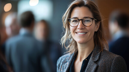 Confident Businesswoman at Networking Event