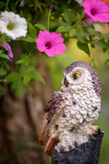 owl, owl figurine, owl in the garden