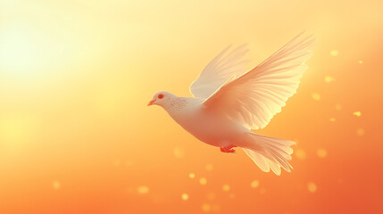 Fototapeta premium Calm Dove of Peace Surrounded by Bokeh