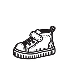 Baby shoe silhouette. Kids shoe vector design. Kids shoe black on white bakground.