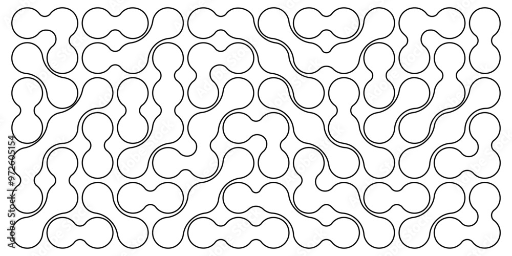 Wall mural trendy metaball pattern. liquid drops or amorphous shapes background. organic blobs, neurons or mole
