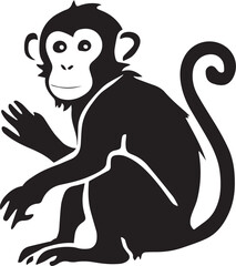 monkey silhouette vector illustration.