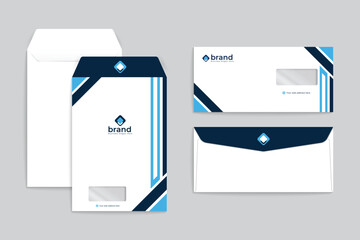 Modern  envelope design black and blue color