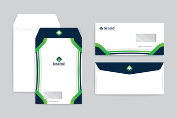 Green color envelope design