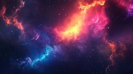 Fototapeta premium Colorful space galaxy cloud nebula. Stary night cosmos.