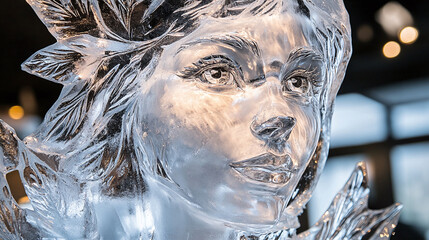 Beautiful, Stunning Ice sculpture of a Woman