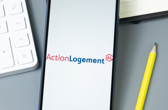 New York, USA - 30 August 2024: Action Logement Logo on Phone Screen, Company Icon on Display