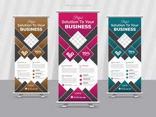 Modern business marketing roll up banner design or rack card x banner template