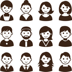 black and white avatar icon