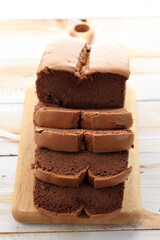 Sliced Chocolate Loaf Homemade Sponge Chiffon Cake