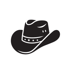 Cowboy hat silhouette. Hat illustration. Hat logo, icon vector design.