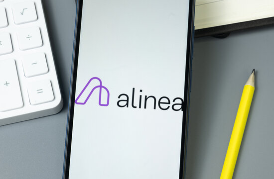 New York, USA - 30 August 2024: Alinea Logo on Phone Screen, Company Icon on Display