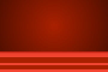 Bright red stage background, step and stage podium. Vector illustration design for theatre, product display, presentation.	
