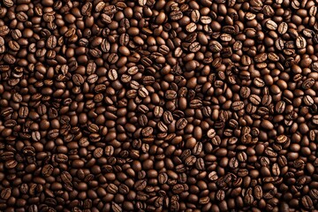 Fototapeta premium Roasted coffee beans texture filling entire image