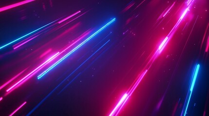 Obraz premium Pink and blue light glow line neon futuristic effect background