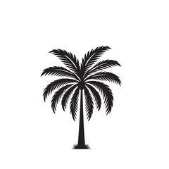 Palm tree vector design isolated on white background. Palm tree logo, icon, sign. Tropical palm tree illustration.