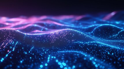 Blue wave technology connection dot and line wire farm data digital connection