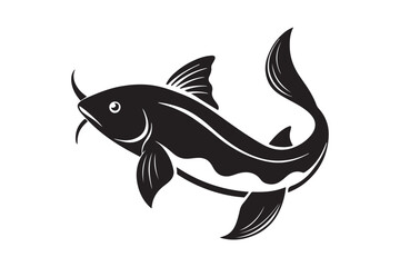 Catfish silhouette vector illustration, Catfish silhouette vector, Catfish silhouette PNG