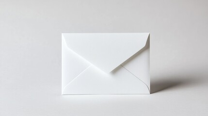 White Envelope on a White Background Minimalist Design Concept