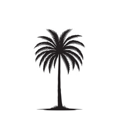 Obraz premium Palm tree vector design isolated on white background. Palm tree logo, icon, sign. Tropical palm tree illustration.