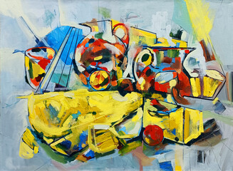 Contemporary oil painting Painting and graphic art Fish lines black artist smears of ink paper abstraction. Acrylic, ink, cardboard, new media. Painting art artist mark making contemporary art. Artist