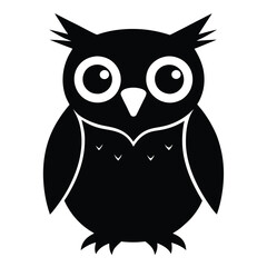 Owl Silhouette Vector Illustration.