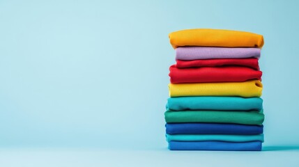 Neatly Folded Clothes in a Range of Colors