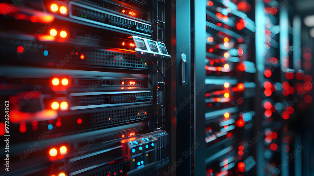 Poster server rack with redundant raid controllers for data redundancy
