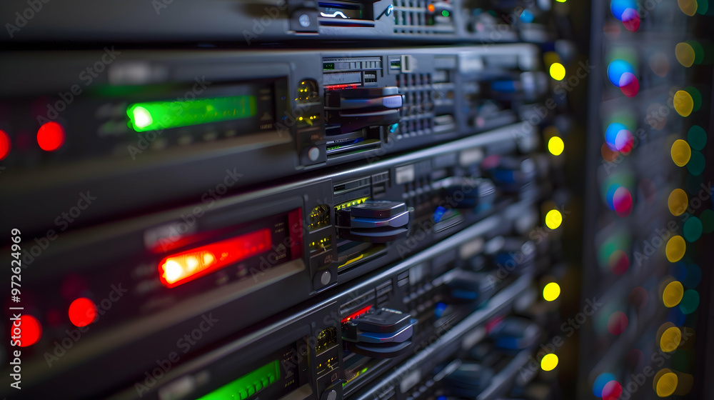 Poster server rack with redundant raid controllers for data redundancy