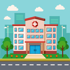 vector illustration of hospital