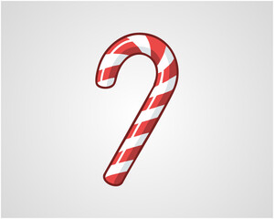 Christmas Candy Cane Illustration - Festive Holiday Decoration