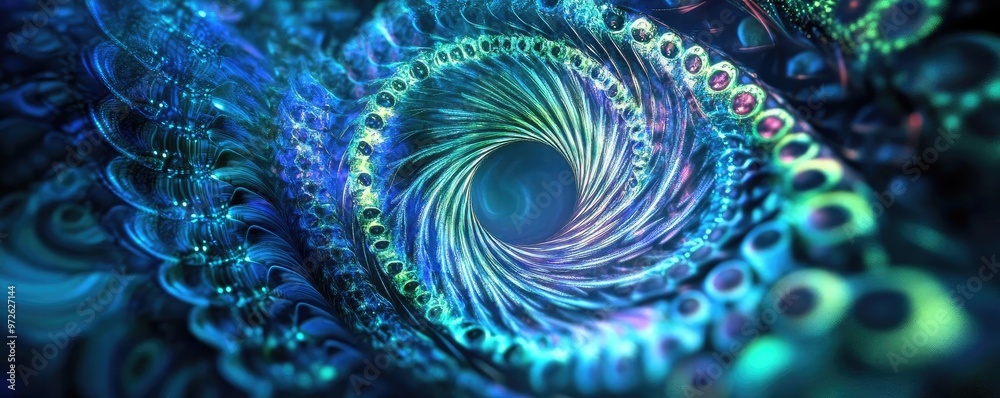 Poster A mesmerizing abstract swirl in vibrant colors, showcasing intricate patterns and dynamic movement, perfect for digital art enthusiasts.