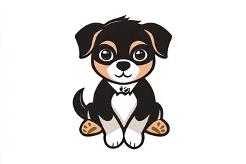 Fototapeta premium Vector stylized logo of baby dog , isolated on white background