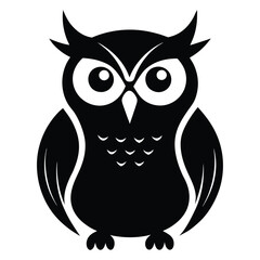 Owl Silhouette Vector Illustration.