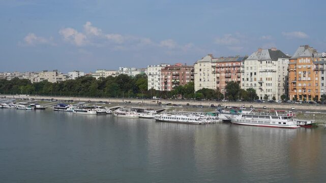 panorama of the Danub river from  Margaret Island in Budapest