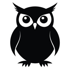 Owl Silhouette Vector Illustration.