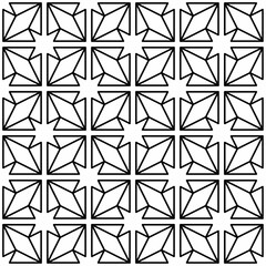 Seamless black and white geometric pattern consisting of regular intertwined lines. Suitable for various creative projects or decorative elements.