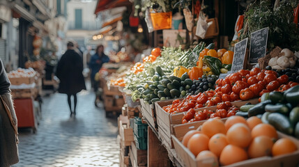 Exploring vibrant Mediterranean market delights during a bustling food tour